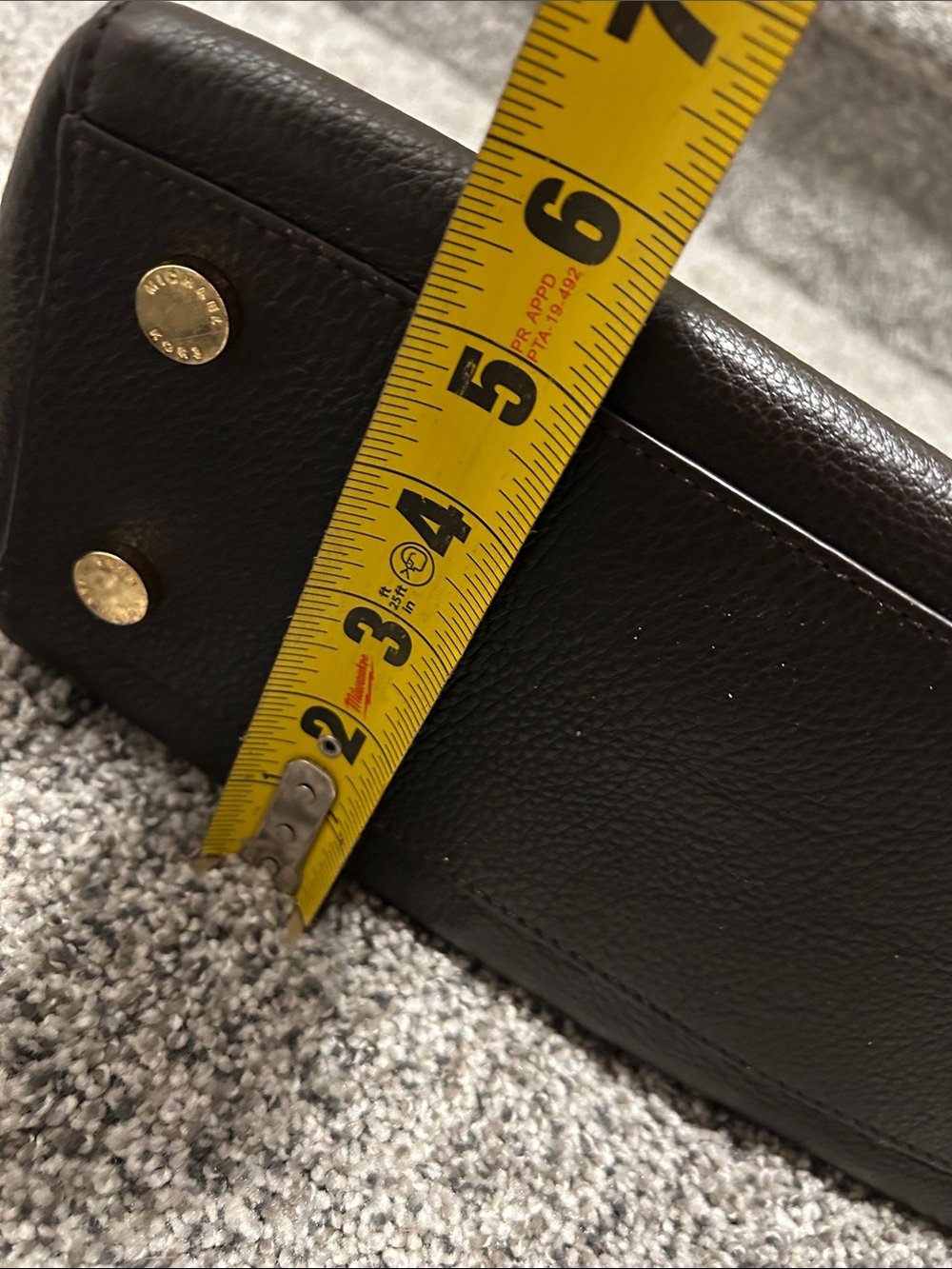 *on hold* MICHAEL KORS Sutton Top Handle Satchel Handbag Saffiano Leather Brow - Picture 9 of 10